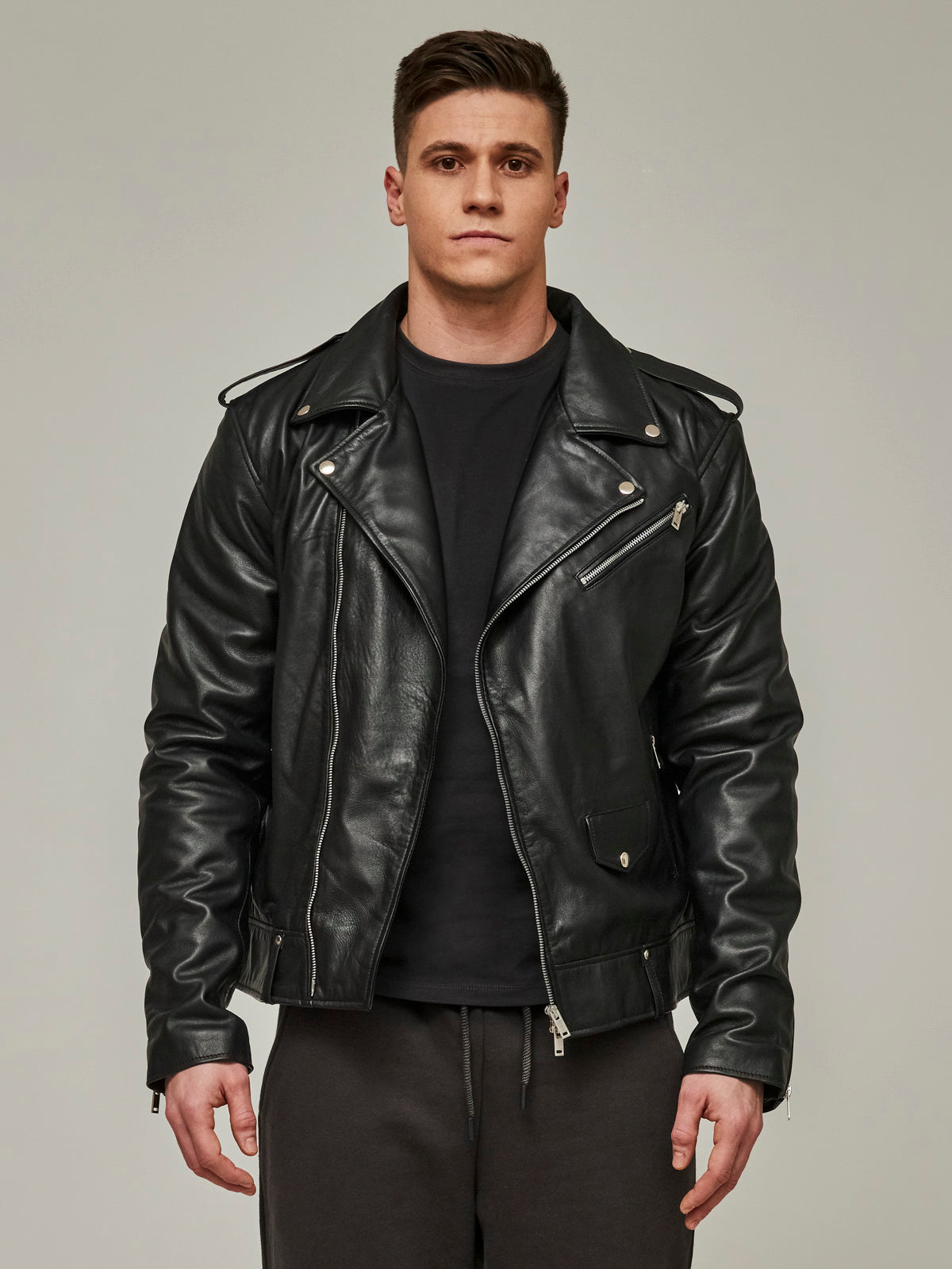 Matte leather jacket mens best sale